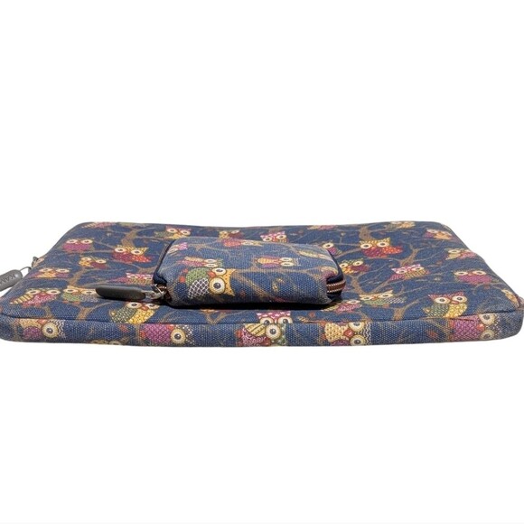 Kamor 2 piece laptop sleeve with wallet owl animal padded bohemian computer case - Picture 6 of 10
